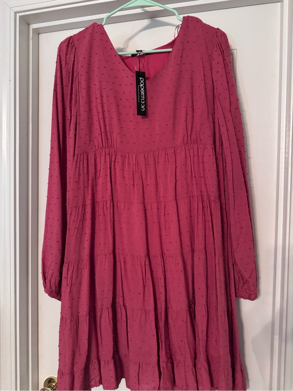 Pink tiered mini dress